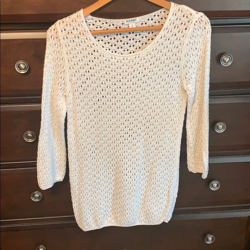 Ivory colored lightweight tunic sweater